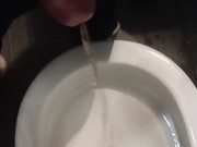 Golden rain in public toilet i pissing in the gas station toilet 11/16