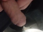 Golden rain in public toilet i pissing in the gas station toilet 5/16