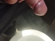 Golden rain in public toilet i pissing in the gas station toilet 6/16