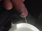 Golden rain in public toilet i pissing in the gas station toilet 8/16