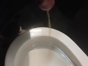 Golden rain in public toilet i pissing in the gas station toilet 9/16
