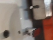 I jerk off my huge dick in the public toilet on gas station 14/16