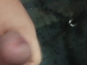 I jerk off my huge dick in the public toilet on gas station 16/16