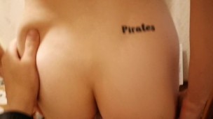 Slim teen with cum on tongue