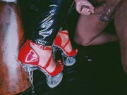 LittleMissTipToes - Dominant Goddess Milks Her Submissive Over Red High Heels 3/16