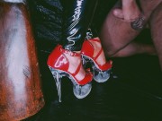 LittleMissTipToes - Dominant Goddess Milks Her Submissive Over Red High Heels 9/16