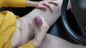 Public jerking of while driving. my moans