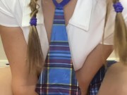 Schoolgirl learns to ride 2/16