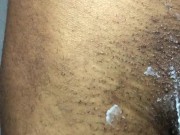 Teasing creampie  American amateur with some juicy dick after getting shaved 4/16