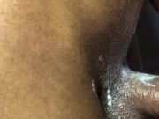 Teasing creampie  American amateur with some juicy dick after getting shaved 6/16