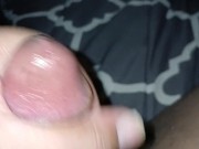 Lubricating and jacking off this black caramel dick till I bust a thick creamy load 14/16