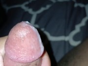 Lubricating and jacking off this black caramel dick till I bust a thick creamy load 16/16