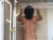 Taking shower after sucking a cock and cumming on my face 16/16