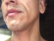 Taking shower after sucking a cock and cumming on my face 2/16