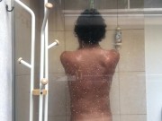 Taking shower after sucking a cock and cumming on my face 4/16
