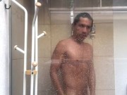 Taking shower after sucking a cock and cumming on my face 5/16