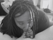 Black Girl Blowing White Guy Until He Cums All Over Her Face 5/16