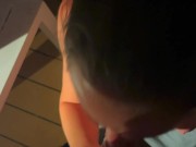 Cruise ship blowjob - hot MILF sucks random younger guys dick on cruise ship balcony 12/16