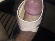 Stroking Cock With So Tight Pink Hermes High Heels Sandal 10/16