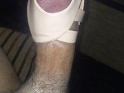 Stroking Cock With So Tight Pink Hermes High Heels Sandal 8/16