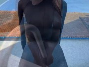 Nylon bodysuit tease in the pool (teaser) 11/16