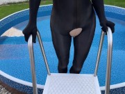 Nylon bodysuit tease in the pool (teaser) 6/16
