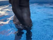 Nylon bodysuit tease in the pool (teaser) 9/16