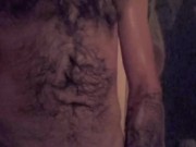 Afternoon shower with semi-hard cum shot