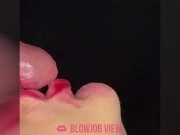 She sucks and licks my cock with her hot tongue and I cum inside her deep throat Asmr 7/16