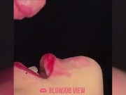 She sucks and licks my cock with her hot tongue and I cum inside her deep throat Asmr 8/16