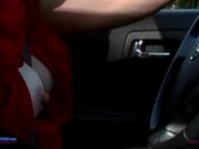 Amateur MILF Braless wearing her Sheer Red HOT Top all around Town 13/16