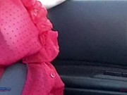 Amateur MILF Braless wearing her Sheer Red HOT Top all around Town 6/16