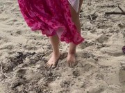 Teen Hottie Fetish on the beach- Naked Walking. (Asian Phat Juicy Pussy) 16/16