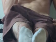 Young Twink in White Socks unpacks his MASSIVE COCK 5/16