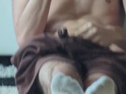 Young Twink in White Socks unpacks his MASSIVE COCK 7/16