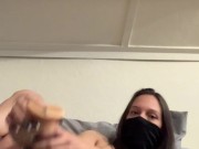 12 inch wide dildo in little brunette milf 2/16