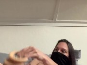 12 inch wide dildo in little brunette milf 7/16