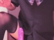 女装と貞操帯とピストンアナルバイブでドライオーガズム 1/16