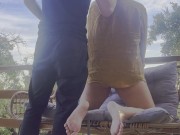 My dom turns me on with his belt, then fucks me with a huge dildo till I squirt 3/16