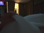 Step mom fucks with step son till twice cum in shared hotel room with one bed 4/16