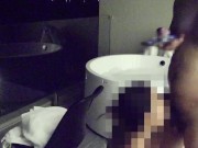 Asian couple having sex in an outdoor jacuzzi, someone is peeking. 10/16