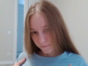 Pretty girl stroking her tits 2/16