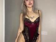 Skinny sexy girl in red underwear🥵 12/16