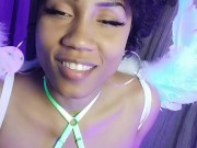 Ebony playing hard with dildo 4/16