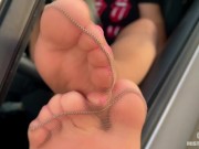 Hey footboy, instead of rubbing my windshield, you better clean my nylon feet! 14/16