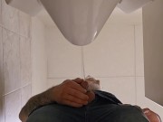 Hung, hairy, tattooed daddy pissing in public 4/16