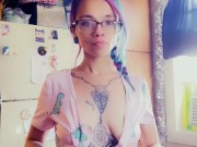 Tittys Almost Hanging Out Putting Dishes Away 1/16