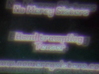 Teaching my sister to trample and stomp on his hands