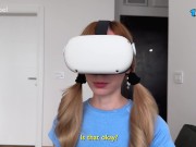 My balls were burning! So I fucked gf while her sister in VR glasses was playing nearby - Loly Nebel 3/16