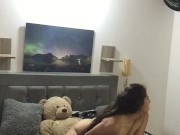 My hot neighbor masturbates with her teddy bear at her stepdad's house 13/16